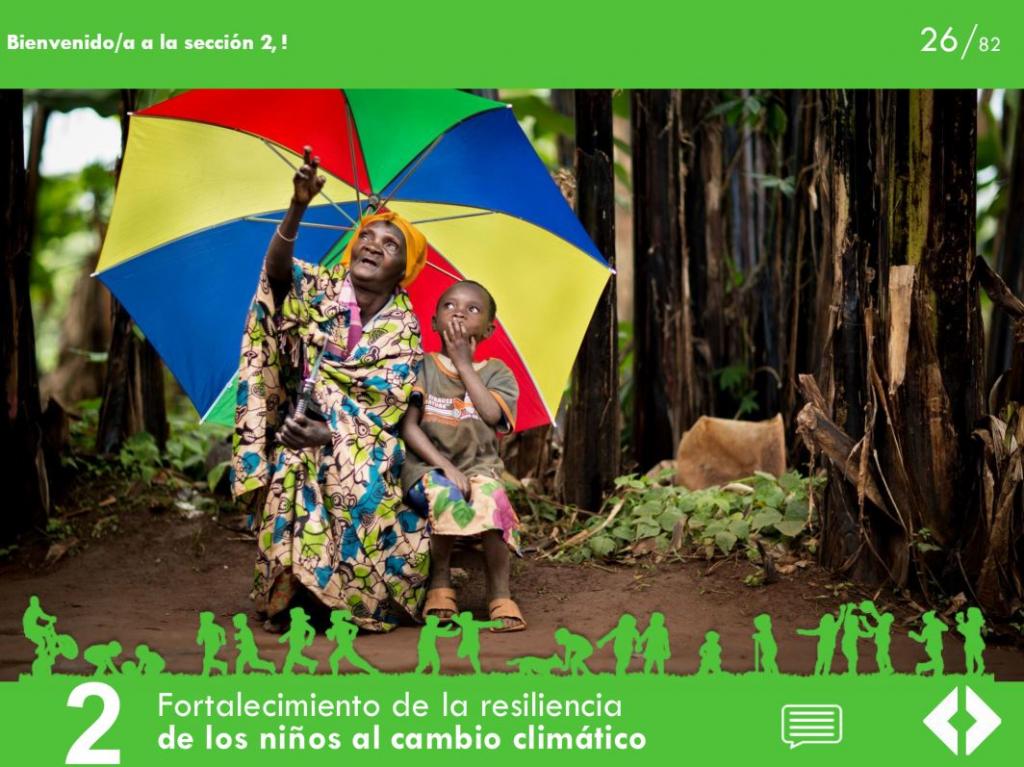 Module 2 of the Specialized e-Learning Module on Children and Climate Change in Spanish.